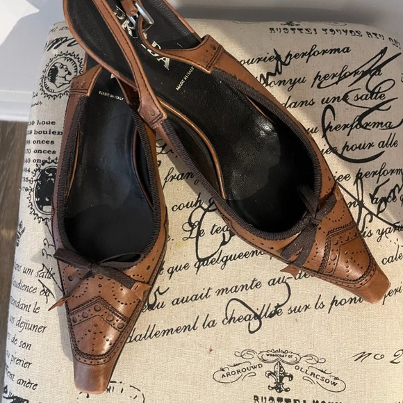 PRADA SLINGBACKS SIZE 10.5 KITTEN HEEL - Picture 7 of 7